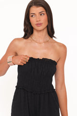 Yulissa Black Strapless Jumpsuit