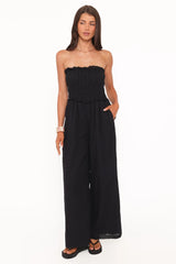 Yulissa Black Strapless Jumpsuit