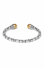 Pebble Link Two Tone Open Flex Cuff