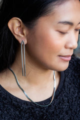 Silver Rhodium Plated Boogie Nights Earring