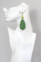 Green Enameled Earrings