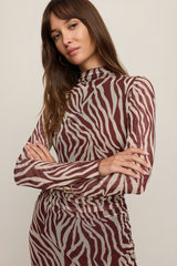 Sevilla Zebra Mesh Midi Dress
