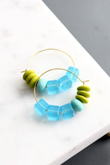 Glass Hoop Earrings