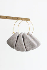 Gray Lotus Hoop Earrings