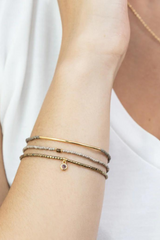 Chromacolor Miyuki Bracelet Trio - Pewter/Gold