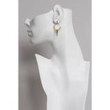 Citrine Glass and Brass Small Hoop Earrings