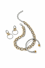 Pebble Link Two Tone Open Flex Cuff