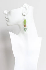 Lime Green and Seafoam Cluster Earrings