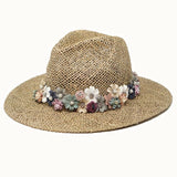 Seagrass Rancher Hat with Floral Bouquet Band