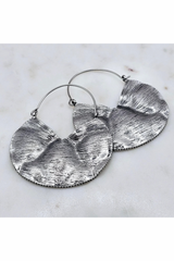 Silver Crinkle Hoops