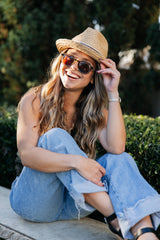 Chance Raffia Straw Ribbon Band Natural Fedora Hat