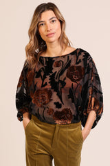 Bloom Black Print Blouse