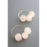 Pink Ghana Glass Hoop Earrings