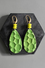 Green Enameled Earrings