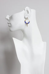 Navy Blue Hoop Earrings