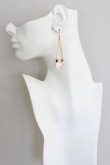 Mother-of-pearl and gold hematite earrings