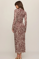 Sevilla Zebra Mesh Midi Dress