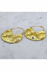 Gold Crinkle Hoops