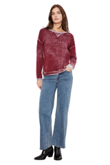 Long Sleeve Crew Neck Printed on Reverse Sweater