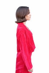 Red Winter Side Tie Top