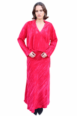 Red Winter Side Tie Top