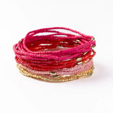 Chelsea Pink 18 Strand Luxe Bead4d Bracelet Set
