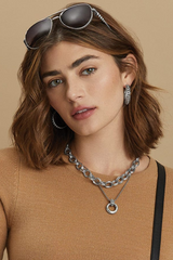 Pretty Tough Stud Large Leverback Hoop Earrings