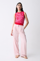 Red With Pink Details Thyago Knit Vest