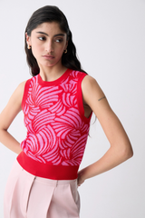 Red With Pink Details Thyago Knit Vest