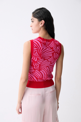 Red With Pink Details Thyago Knit Vest