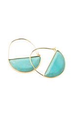 Stone Prism Hoop - Turquoise/Gold