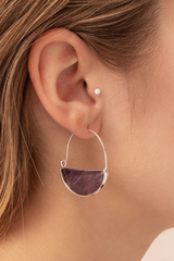 Stone Prism Hoop - Citrine/Gold