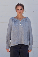 Two Button Long Sleeve Tops