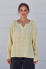 Two Button Long Sleeve Tops