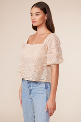 Celeste Eyelet Short Sleeve Top