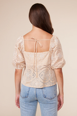 Celeste Eyelet Short Sleeve Top