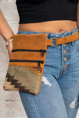 Jute Zipper Hip Pack