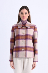 Purple Mix Plaid Coat