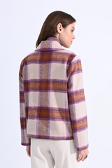 Purple Mix Plaid Coat