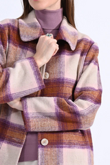 Purple Mix Plaid Coat