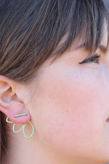 Peekaboo Lotus Ear Jacket - Sterling Silver