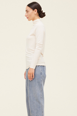 Ecru Basic Turtleneck Top