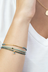 Tonal Chromacolor Miyuki Bracelet Trio - Turquoise/Gold