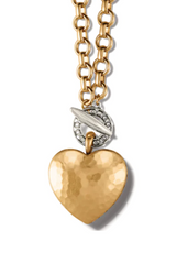 Inner Circle Heart Two Tone Toggle Necklace