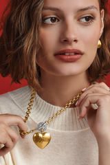 Inner Circle Heart Two Tone Toggle Necklace