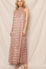 Blush Neck Tie Maxi Dress