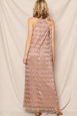 Blush Neck Tie Maxi Dress