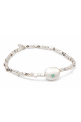 Courage/Silver Pearl Affirmation Bracelet