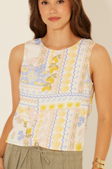 MARIEL Lemon Print Top