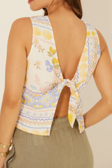 MARIEL Lemon Print Top